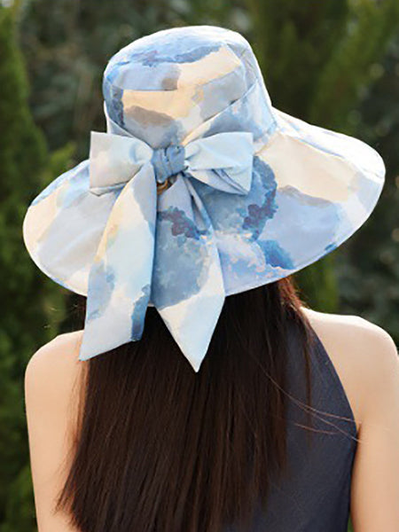 Colorblock Sunproof Bowknot Artsy Women Hat FashionChic