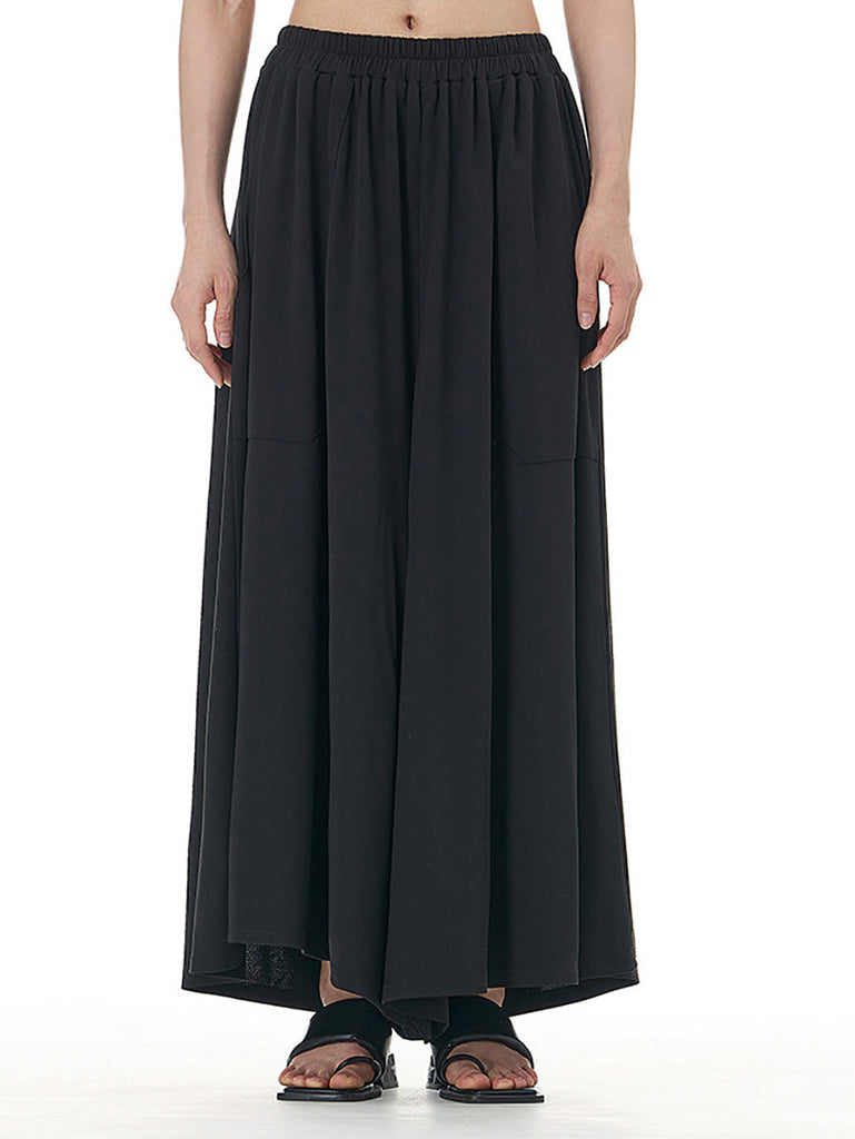 Women Summer Casual Solid Wide-leg Loose Pants FD050 BUYKUD