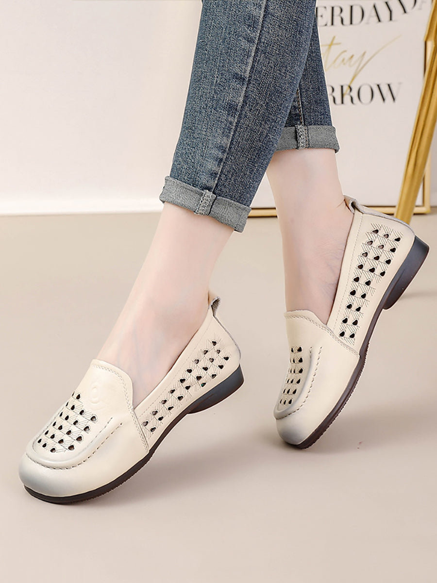 Women Summer Casual Cutout Genuine Leather Shoes OO1020 BC