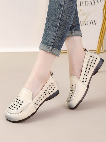 Women Summer Casual Cutout Genuine Leather Shoes OO1020 BC