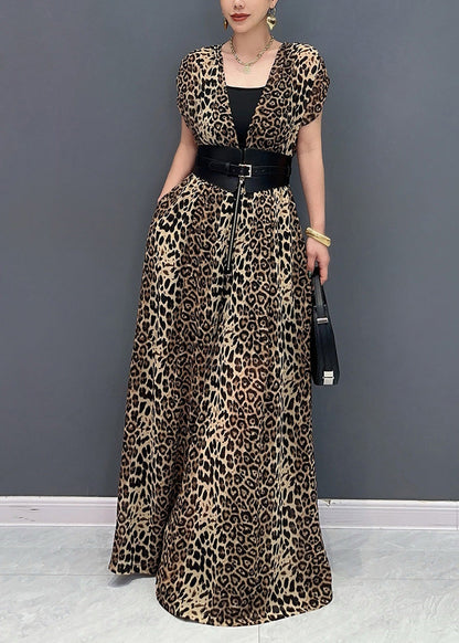 Organic Leopard Print Flattering Jumpsuits Summer AO1067 JDML-JPTS240909