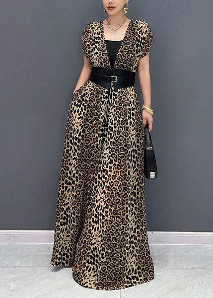 Organic Leopard Print Flattering Jumpsuits Summer AO1067 JDML-JPTS240909