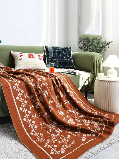 Chirstmas Winter Cartoon Knit Soft Blanket QN011 BUYKUD