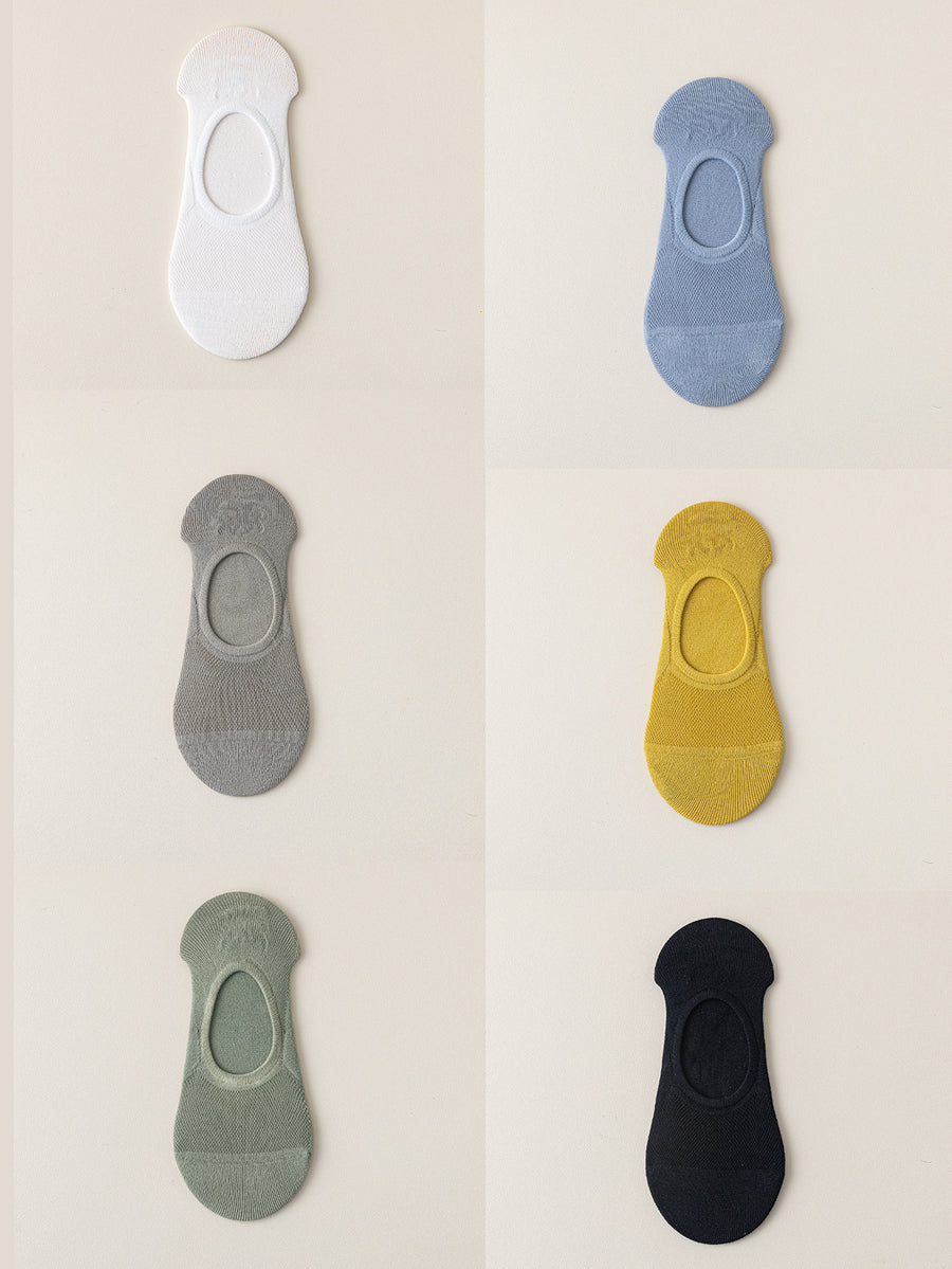 6 Pairs Women Summer Solid Short Socks II1031 BUYKUD