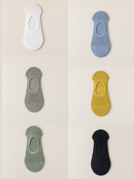 6 Pairs Women Summer Solid Short Socks II1031 BUYKUD