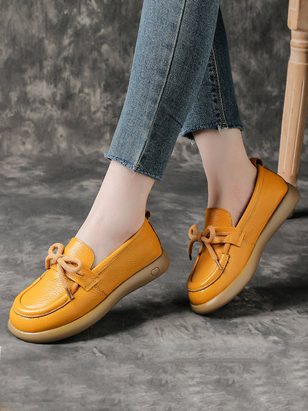 Vintage Shoes Leather Women Soft Flat Genuine FashionChic