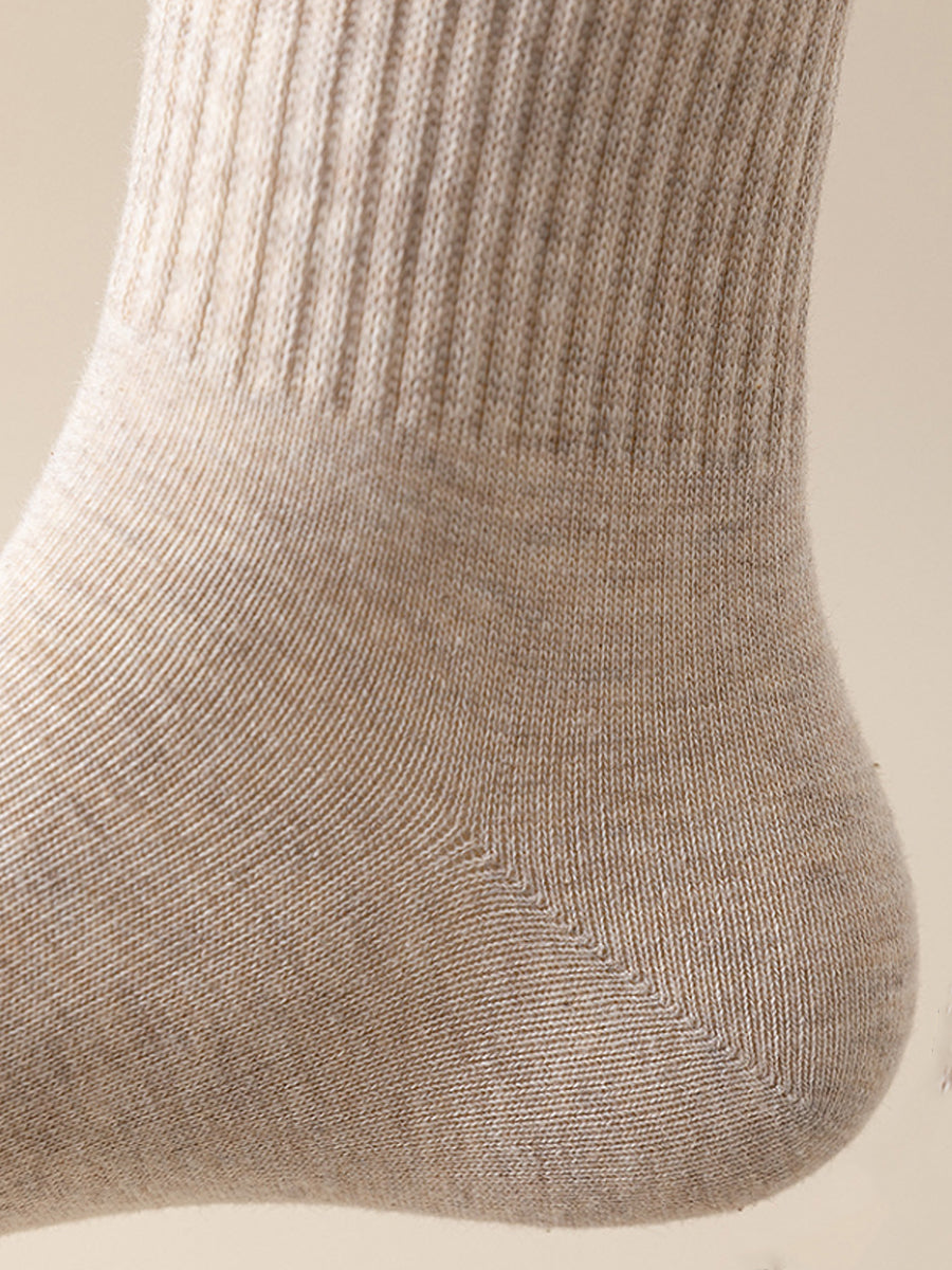 7 Pairs Women Winter Casual Solid Cotton Socks WU002 BUYKUD
