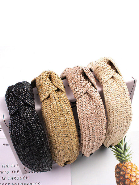 Casual Knot Straw Woven Hair Band - 4 Pieces AT1073 bestseller