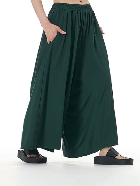 Women Summer Casual Solid Wide-leg Loose Pants FD050 BUYKUD