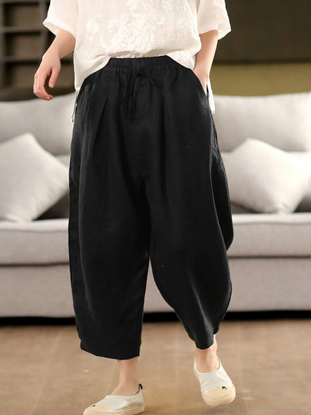 Harem Summer 100%Linen Color Pants Pure Women FashionChic