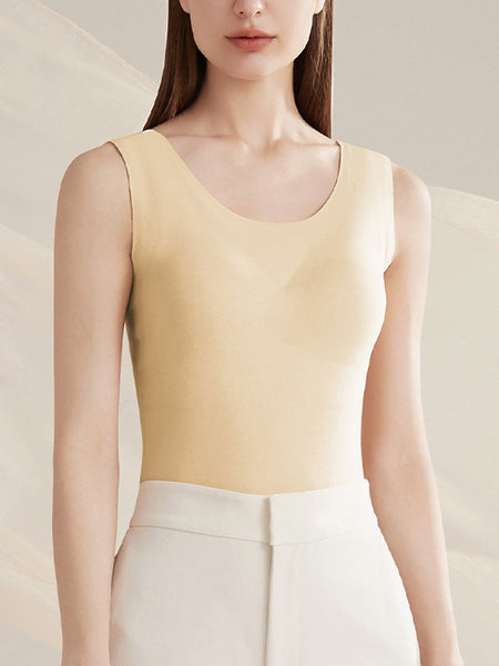 Pure U-Neck Base Vest Color Autumn Women Warm FashionChic