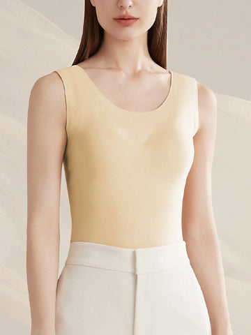 Pure U-Neck Base Vest Color Autumn Women Warm FashionChic