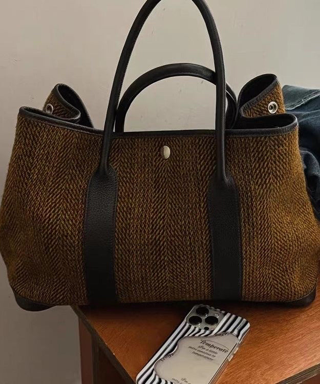 Chocolate Style Large Capacity Satchel Handbag Simple Bag FashionChic