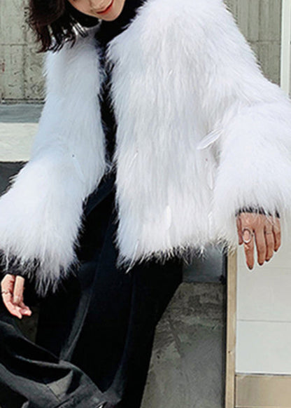 Italian Light Green Raccoon Hair Feather Tassel Coats Winter WV011 ABC