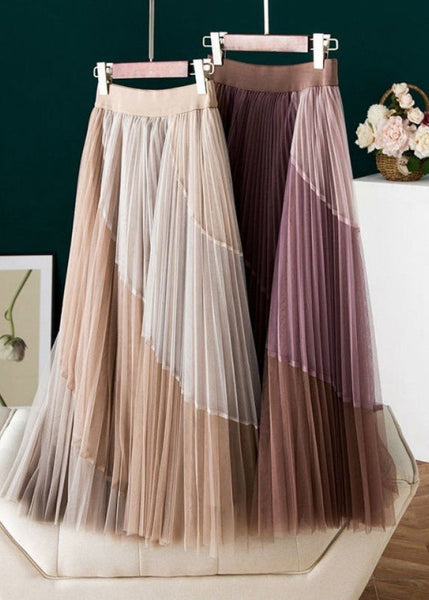 Vintage Purple Casual Print Pleated Fall Skirts AJ1007 shopify