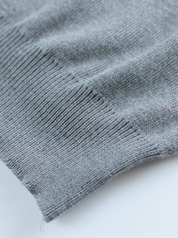 Tempermant Black Round-Neck Patchwork Hollow Lace Long Puff Sleeves Sweater QX011 shopify