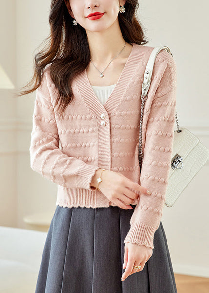 Vogue Green V Neck Button Knit Coat Fall QC030 shopify