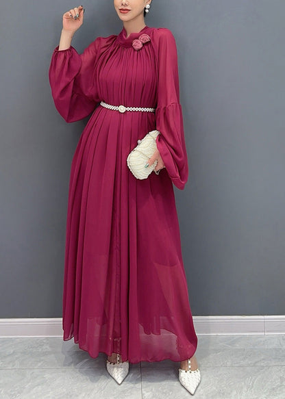 New Black Wrinkled Loose Chiffon Long Dress Fall AO1060 JDML-FDL240909