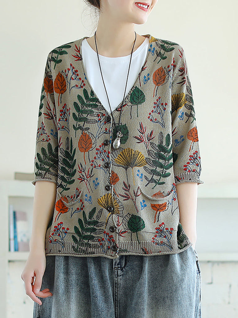 Plus Size Printed Half Sleeve Women Knitted Shirt WE1032 Ada Fashion