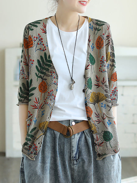 Plus Size Printed Half Sleeve Women Knitted Shirt WE1032 Ada Fashion