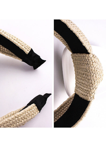 Casual Knot Straw Woven Hair Band - 4 Pieces AT1073 bestseller