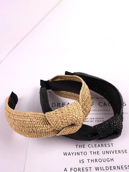 Casual Knot Straw Woven Hair Band - 4 Pieces AT1073 bestseller