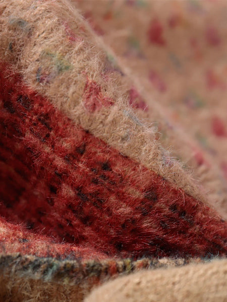 Plus Size Autumn Colorful Flower Knitted Floral Sweater Coat AS1048 BUYKUD