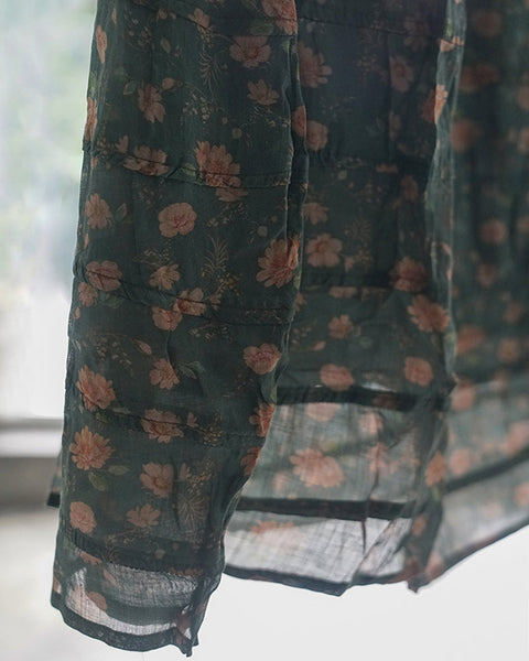 Women Floral Ramie Casual Summer Skirt HH031 MH