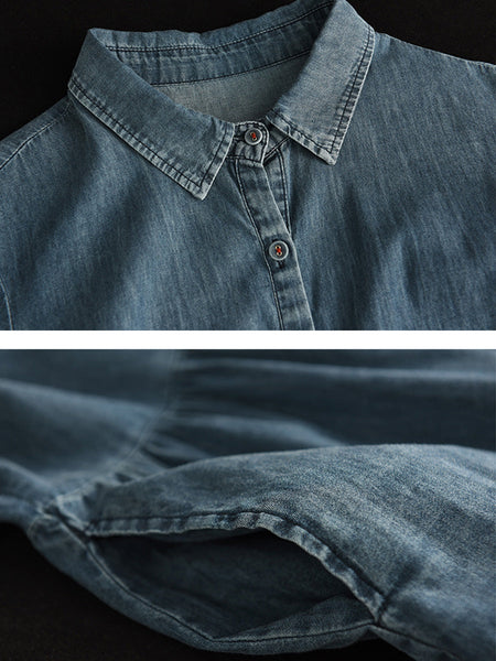 Women Summer Casual Solid Button-up Pleated Dress LL024 ZMMM