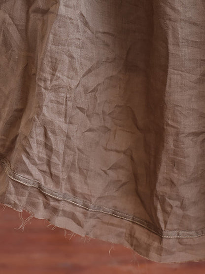 Women Artsy Solid Summer Thin Burrs Ramie Skirt HH024 BUYKUD