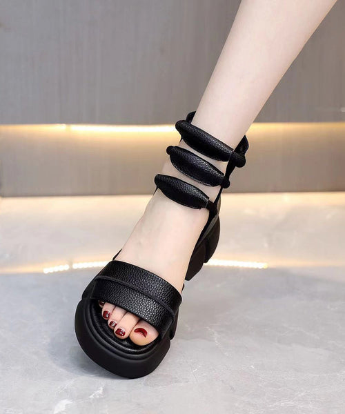 2024 Brown Open Toe Platform Sole Casual Roman Cool Boots XC1056 Ada Fashion