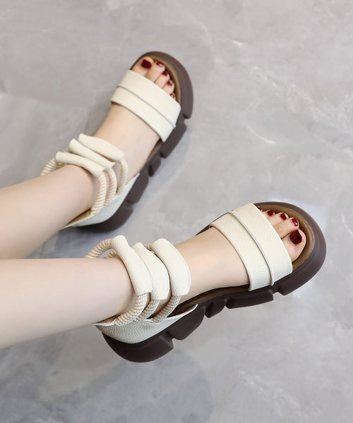 2024 Brown Open Toe Platform Sole Casual Roman Cool Boots XC1056 Ada Fashion