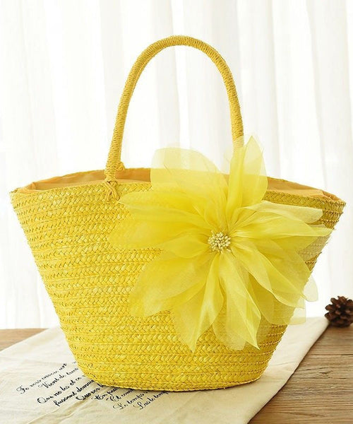2024 Fashion Purple Flower Grass Woven Handbag HJ1009 Ada Fashion