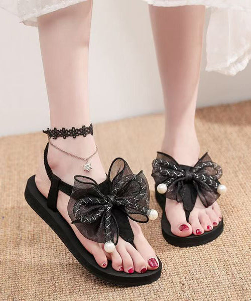 2024 New Black Bow Tie Vacation Beach Flip Flops AG1007 shoe-CS240905