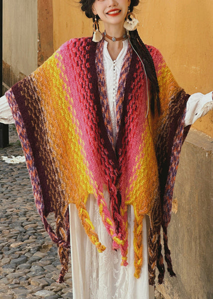 2024 New Bohemian Rainbow Tassel Cozy Warm Shawl WO037 HS-SCF241109