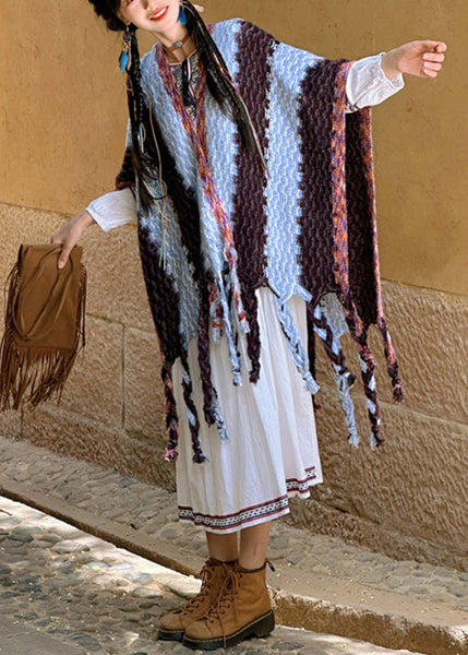 2024 New Bohemian Rainbow Tassel Cozy Warm Shawl WO037 HS-SCF241109