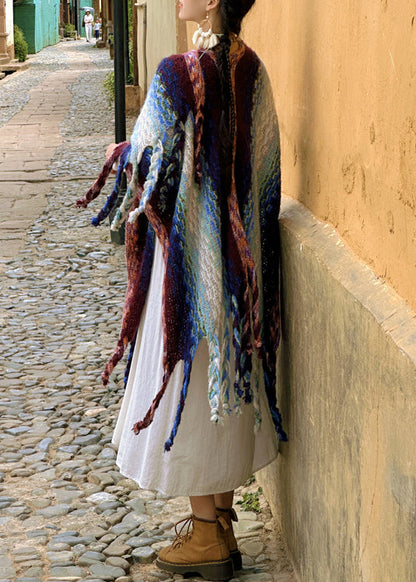 2024 New Bohemian Rainbow Tassel Cozy Warm Shawl WO037 HS-SCF241109