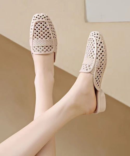 2024 New Fashion Apricot Hollow Out Breathable Slide Sandals AP1058 shoe-LT240905