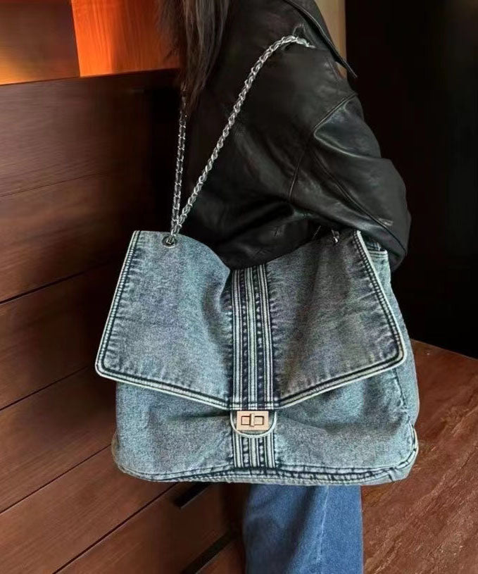 2024 New Light Blue Large Capacity Chain Denim Shoulder Bag GG078 Bag-BGS240606