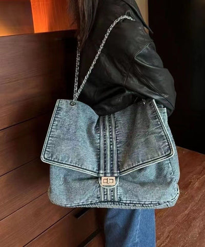 2024 New Light Blue Large Capacity Chain Denim Shoulder Bag GG078 Bag-BGS240606