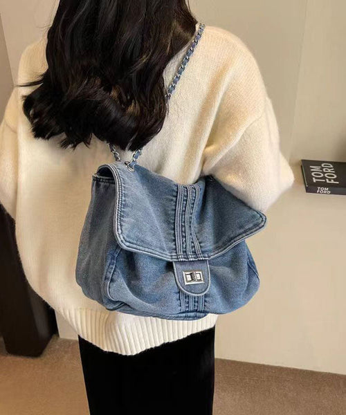 2024 New Light Blue Large Capacity Chain Denim Shoulder Bag GG078 Bag-BGS240606