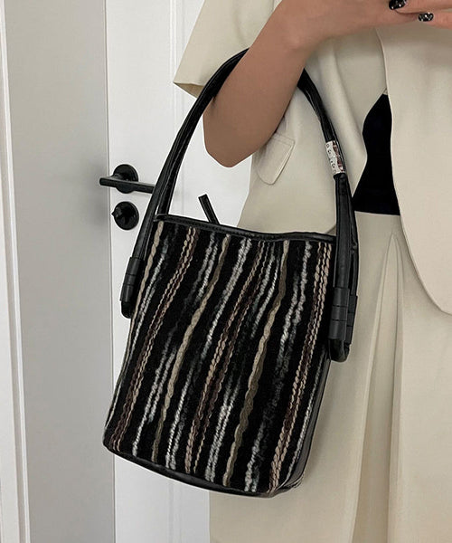 2024 New Minimalist Pink Striped Weaving Satchel Bag Handbag HJ1047 Ada Fashion