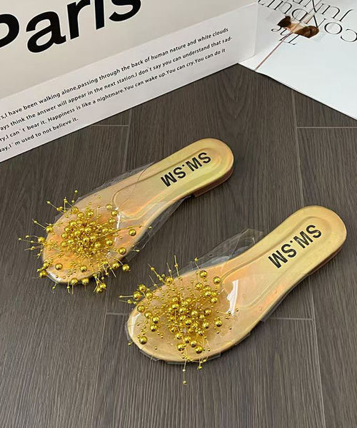 2024 New Nail Bead Flat Bottomed Transparent Fish Mouth Slide Sandals AG1009 shoe-CS240905