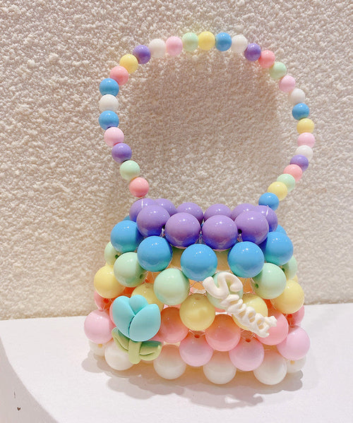 2024 New Pink Handmade Woven Kids Girls Crossbody Bag IU006 Bag-BGS240803