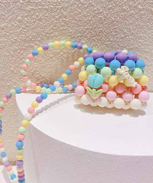 2024 New Pink Handmade Woven Kids Girls Crossbody Bag IU006 Bag-BGS240803