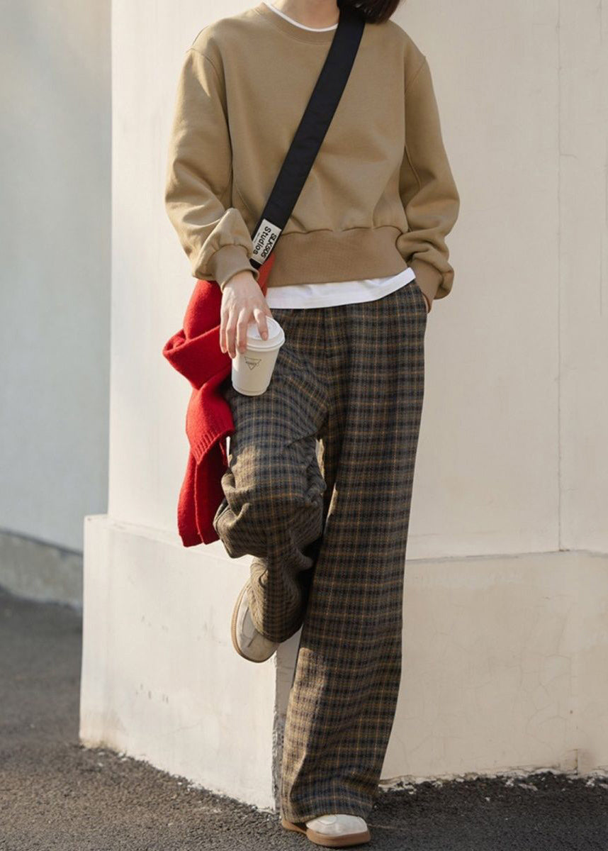 2024 New Plaid High Waist Wide Leg Pants Fall Winter RF008 ABC