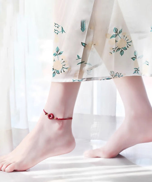 2024 New Red Hand Woven Cinnabar Ping Buckle Adjustable Anklet ZZ082 JEW-ANK240613