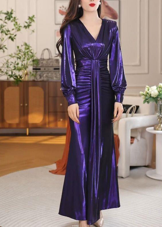 2024 New Sexy V-neck Slim Fit Wrap Hip Dress Long Sleeves EE1027 SH-LF-FDL240517