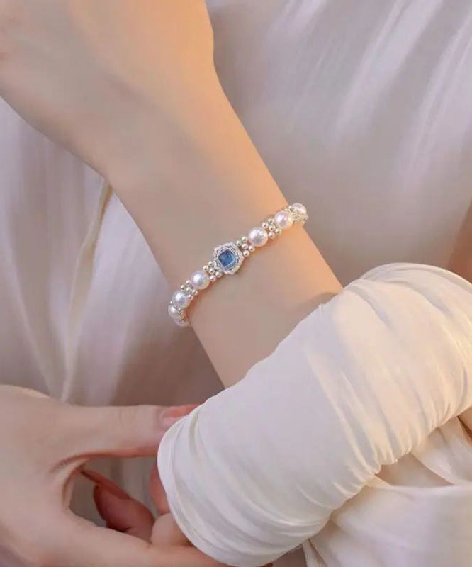 2024 New Sterling Silver Pearl Crystal Bracelet KX1033 Ada Fashion