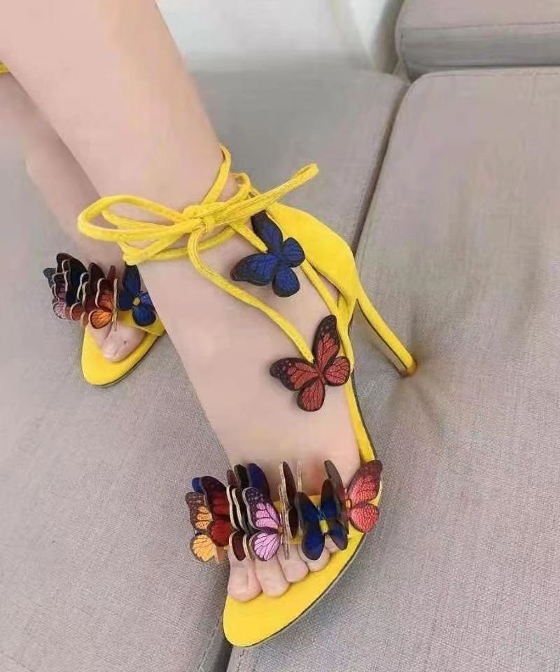 2024 New Summer Strap Butterfly Stiletto High Heel Sandals DD1034 Shoe-LX240605